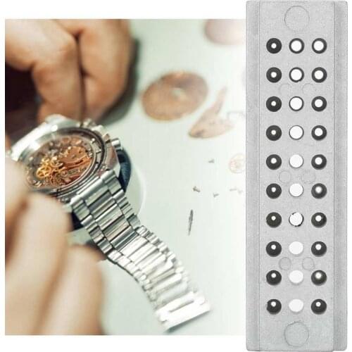 Professional 30 Holes Steel Watch Riveting Stake Holder Punch Block Watch Repair Tool High Quality Watch tool for watchmaker c