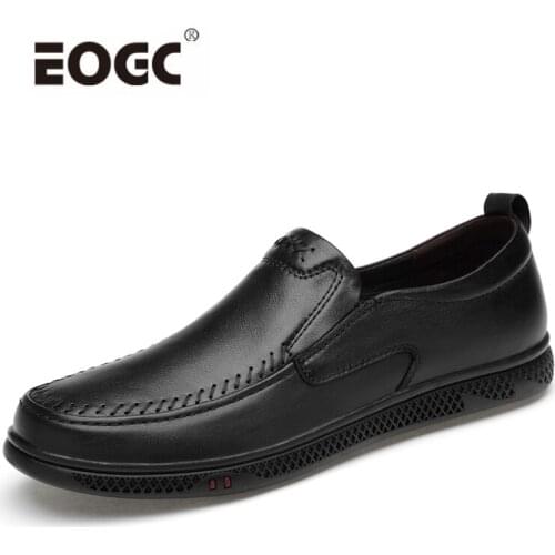 Breathable Genuine Leather Casual Shoes Men Design Slip On Outdoor Casual Shoes Flats Handmade Leather Men Shoes