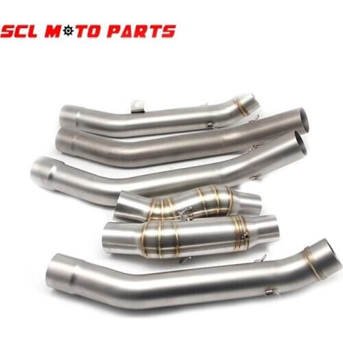 ALconstar- Racing Motorcycle Exhaust Contact Middle Mid Link Pipe For Kawasaki Z750 Z800 Z1000 ZX6R ZX-6R ZX10R ZX-10R Slip-on