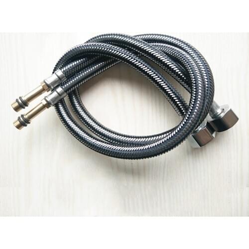 304 stainless steel high pressure explosion proof black mixed braided hose single head pointed faucet inlet pipe