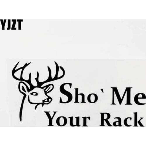 YJZT 16.5CM×7.9CM Sho' Me Your Rack Vinyl Car Window Sticker Bumper Decal Black/Silver 8C-0452