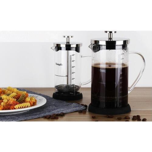 1PC 350ml 600ml Stainless Steel Glass French Press, Boron silicate French Press Coffee Pot, Coffee Maker Tea Pot NO 002
