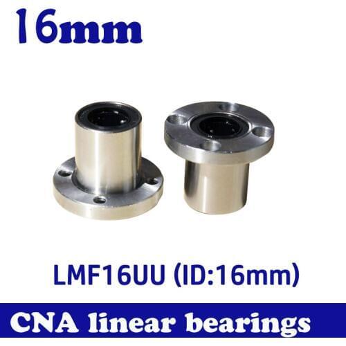 2pcs/lot LMF16UU 16mm flange linear ball bearing for 16mm linear shaft CNC Free Shipping