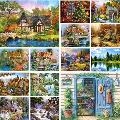 5D DIY Diamond Painting Landscape Art Fantasy Painting Square/Round Rhinestone Landscape Embroidery Mosaic Kit Home Decoration