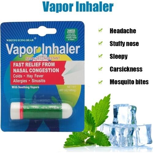 6Pcs Thailand Nasal Inhaler Poy Sian Mark 2 Herbal Nose Cold Cool Mint Stick Mint Cylinder Oil Brancing Breezy Asthma