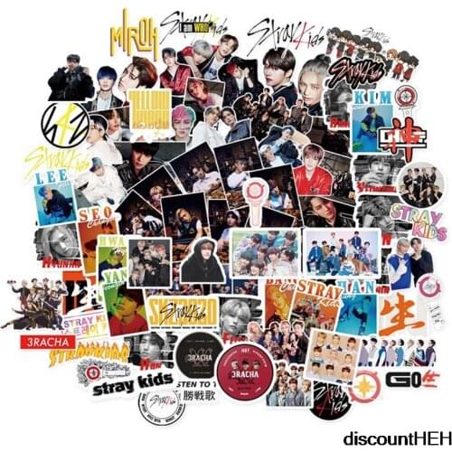 76Pcs/Set Kpop Stray Kids Character Stickers Cartoon Fashion Cute K-pop Sticker