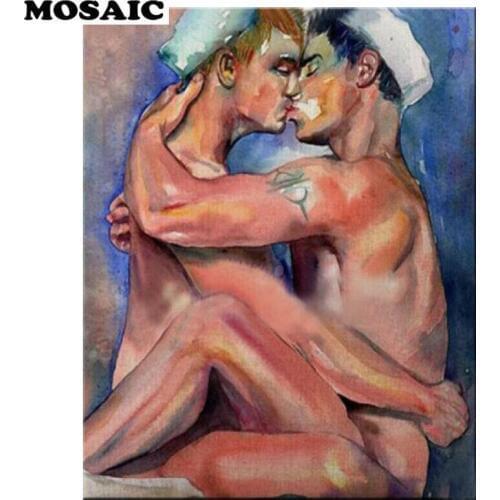 5D Diy mosaic 5d icon man gay kiss diamond embroidery sweetheart love cross stitch full diamond painting marry decoration art