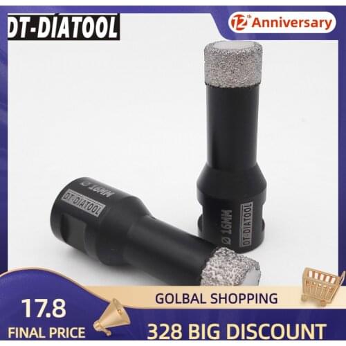 DT-DIATOOL 2pcs M14 Dia 16mm Dry Vacuum Brazed Diamond Drill Core Bits Ceramic Tile Hole Saw Granite Marble Stone Drilling Bits