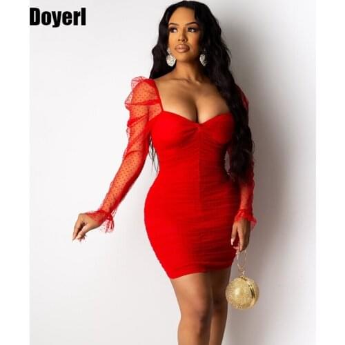 Bandage Bodycon Mini Dress Long Sleeve Women Backless Short Sexy Club Dress 2021 Spring Summer Pleated Slim Elegant Party Dress