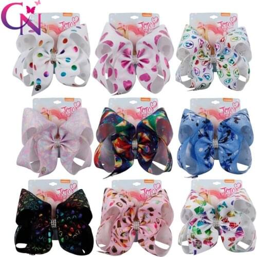 CN 7 " Valentine Jojo Bows For Girls/Jojo Siwa Heart Hair Bows For Kids With Clips Bowknot Hair Clips Valentine Hair Accessories