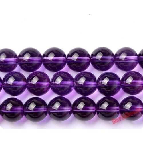 Free Shipping Wholesale 15" 4/6/8/10/12mm Natural Crystal Amethysts Dreamy purple quartz round ball Loose Beads jewelry making