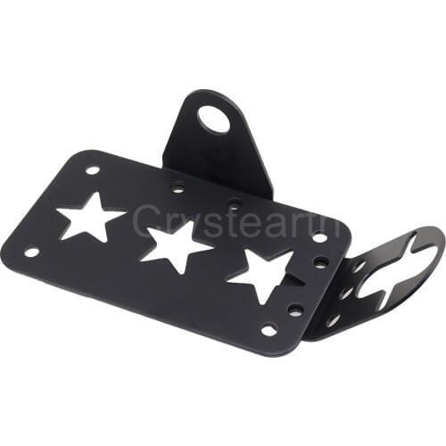 3/4" or 20mm Axle Side Mount Scooter Moped License Holder Plate Motorcycle Number Plate Rear Taillight Bracket Black