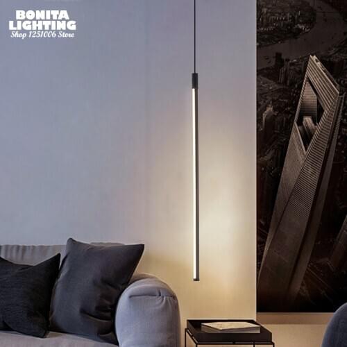 Long line Long tube cord pendant lamp LED strip light pendant light for high ceiling Simple design Bedside atmosphere droplight