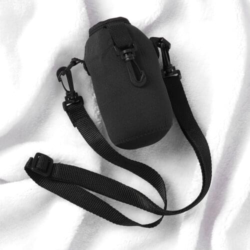 Insulated Neoprene Water Bottle Pouch Adjustable Shoulder Strap Glass Bottle Holder Bag Outdoor Travel Thermal Cup Carrier Cover