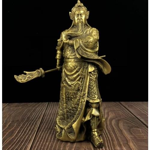 China seiko brass Martial arts god Guan Yu crafts statue
