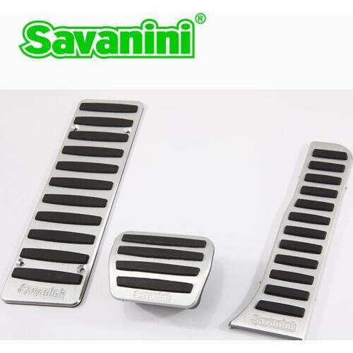 Savanini Aluminum alloy Footrest Brake Gas Accelerator Pedals Pad Cover Kit for Audi Q3 Auto Car Accessories Styling
