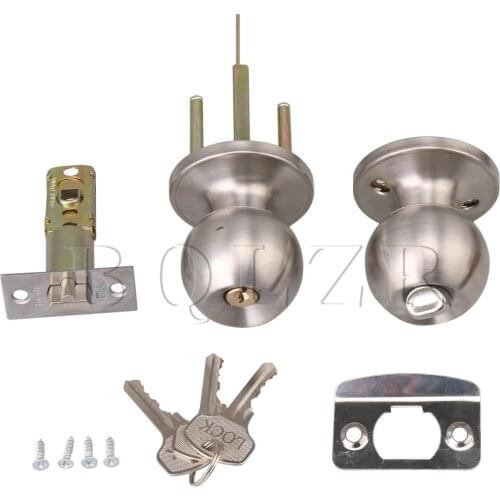 BQLZR Stainless Steel Round Ball Door Knobs Handles Passage Entrance Lock Latch Set