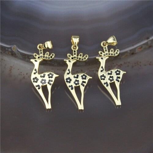 27*12mm 20pcs/lot High quality plated pendant,Christmas reindeer shape cz/enamel charm,bracelet/necklace component wholesale