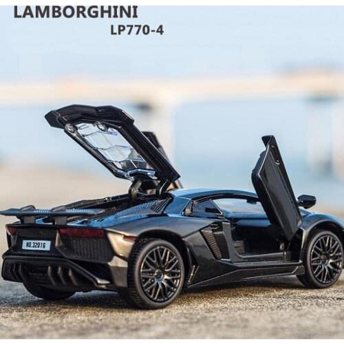 Lamborghini-Aventador 1:32 Alloy Toy Model Boy Gift High Simulation Metal Car Sound And Light Pull Back Sports Car Toy Cars
