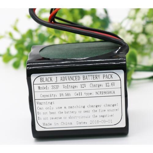 KLUOSI UAV Rechargeable 12VLi-ion Battery Pack 11.1V /12.6V10.5Ah 3S3P Use Single Cell NCR18650GA Combination for Various Drone