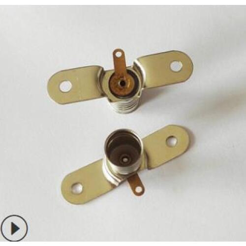 Copper E10 lamp bracket with rings for indicator bulb