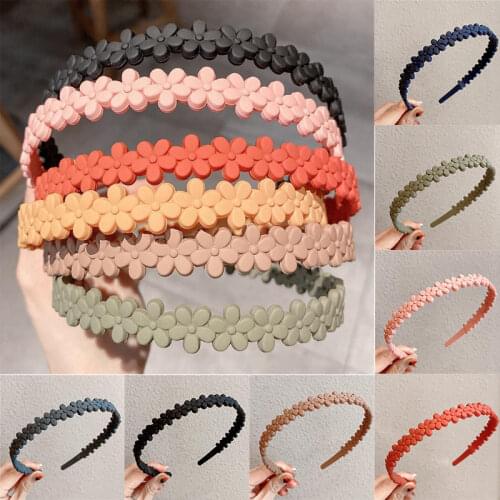 Fashion Frosted Flower Headbands for Women Girls Candy Color No-slip Plastic Hairbands Ladies Hair Hoops Bands Hair Accessories