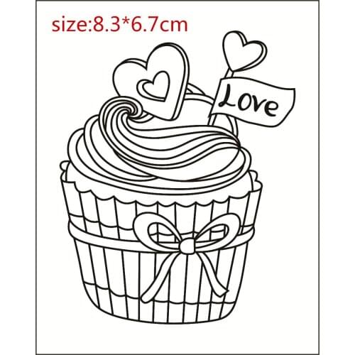 Mini Cupcake Cartoon Pattern Stamp And Metal Die Scrapbooking Alphabet Stamp Embossing Craft Making Silicone Transparent Stamps