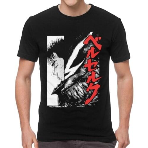 Anime Manga Aku Berserk T-shirt Men Graphic T Shirt Short Sleeve Guts Griffith Tshirts Cotton Tees Top Clothes