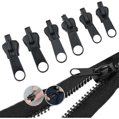 6PCS Zipper Repair Kit Universal Zipper Fixer with Metal Slide Fix Any Zippers Instantly 3 Different Sizes for 3 /5/ 7# Ziper