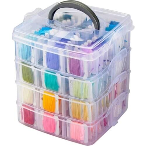 LBER Embroidery Thread Floss Set Including 200 Colors Cross Stitch Sewing Thread with Floss Bins and 48 Pcs Cross Stitch Tool