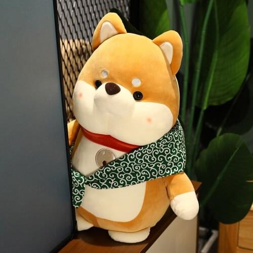 New Kawaii Japanese Cartoon Shiba Inu Plush Doll Cute Backpacker Soft Stuffed Dog Toy Kids Girl Boy Birthday Gift
