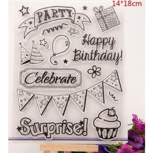 2021 New Happy Birthday Party DIY Silicone Clear Rubber Stamp Sheet Scrapbooking Album