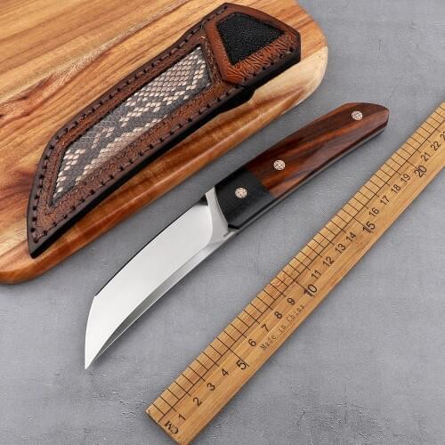 New M390 Steelwood Handle Tactics Outdoor Camping Hunting Self-defense Sharp Fixed Blade Rescue EDC Tool Karambit Straight Knife