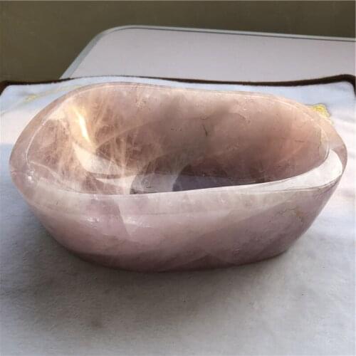 3.4kg New Arrival Natural Rose Quartz Ashtray Quartz Crystal Bowls