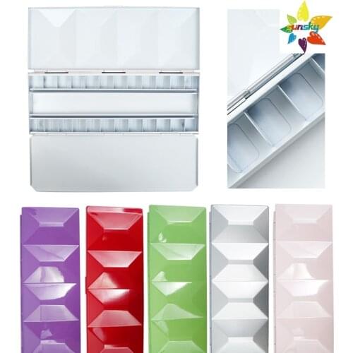 New design Vincent Heavy enamel Watercolor palette,Fresh five color,24 grid,21.2X7.7X2cm,Folding watercolor pigment box