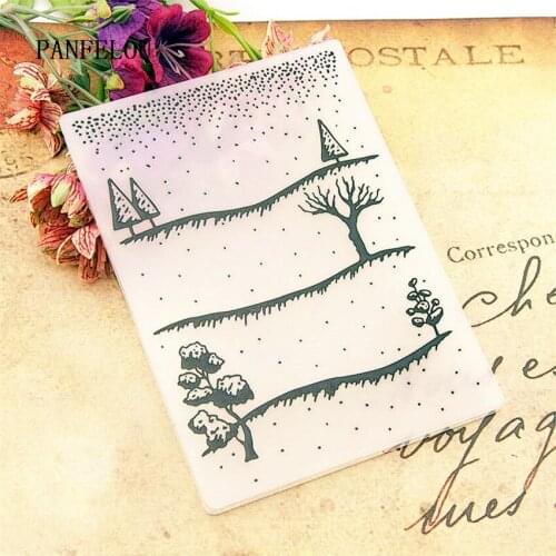 Easter 10.5x14.8 Snow forest Embossing folders Plastic Scrapbooking DIY Template Fondant Cake Photo Album Card Making
