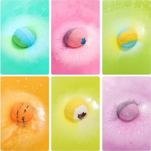 Rainbow Bubble Bath Bomb Natural Sea Salt Skin Care Wholesale Body Scrub Exfoliating Moisturizing Bathbomb Ball Spa Accessories