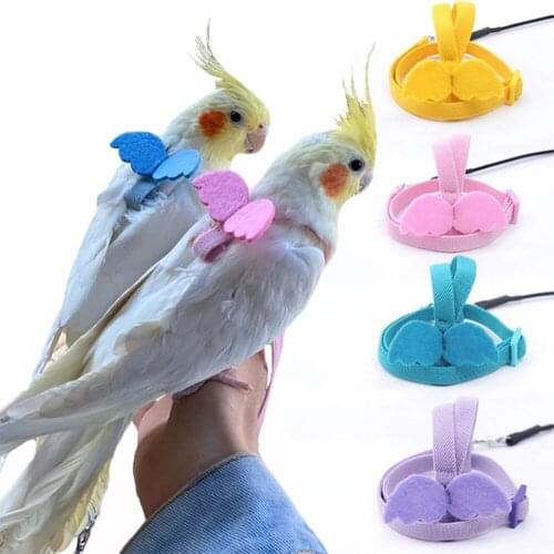 Adjustable Parrot Bird Harness Leash Set Anti-bite Training Harness For Parrots Outdoor Flying Rope For Cockatiel Small Birds
