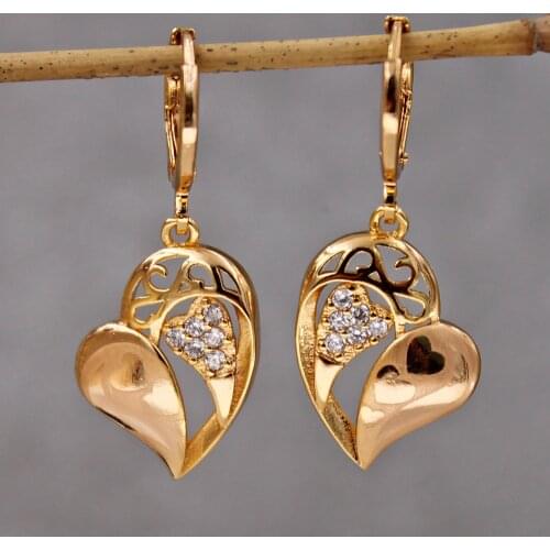 Luxury Drop dangle Gold Earring Women 's earrings Trendy Fashion Earrings for womens white Zircon Jewerly accessories