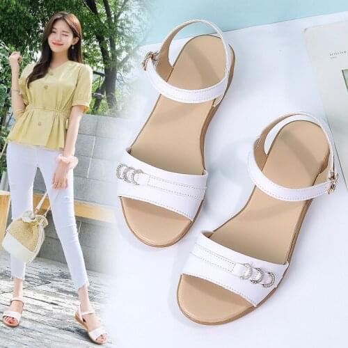 2021 Summer Fashion Sandals Shoes For Women Flats Slipper Beach Female Sandal Non-leather Casual Girls Shoe Slip On Flat Luxury