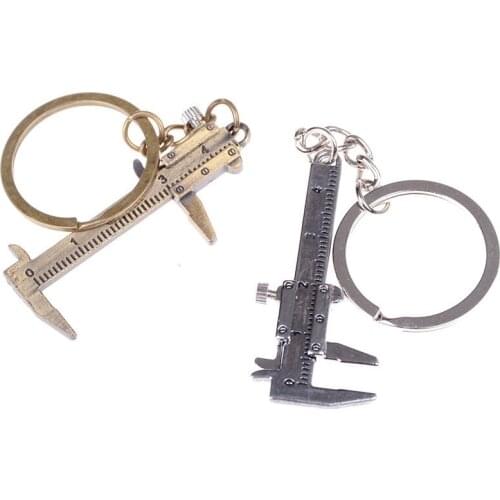 1PCS Special Novelty Tool Parts Simulation Movable Vernier Caliper Model Slide Ruler Key Chain Keyring Gift 2 Colors