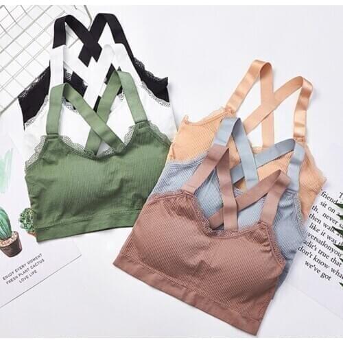 Sports Bra For Women Yoga Tops Training Gym Wear Quick Dry Padded Bra One Size Home Underwear Leisure Push Up Bra Streetwear