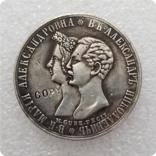 Type #2: silver-plated_1841 RUSSIA 1 ROUBLE COPY commemorative coins-replica coins medal coins collectibles