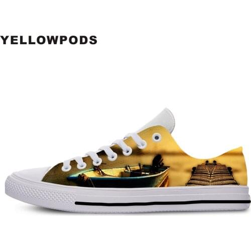 Womens Shoes Sunset Anime Fish Printed Harajuku Boat Women Platform Shoes Woman Lady Flats Fall Casual Black White Shoes