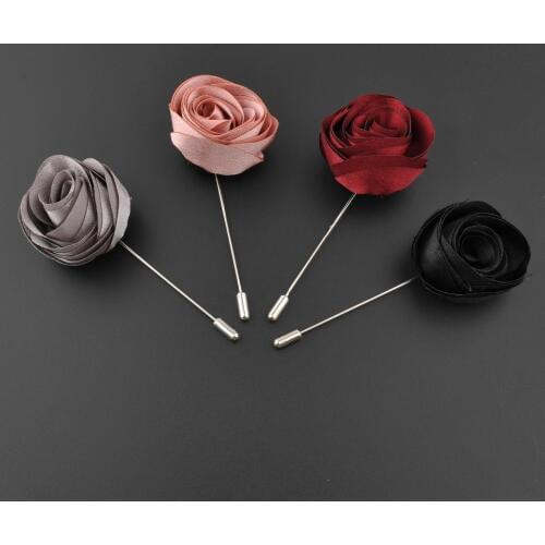 Vintage Brooch Pin 5Pcs/Lot Corsage Accessories Handmade Fabric Brooches Women Flower Lapel Pins Mens Suit Lapel Pin For Men
