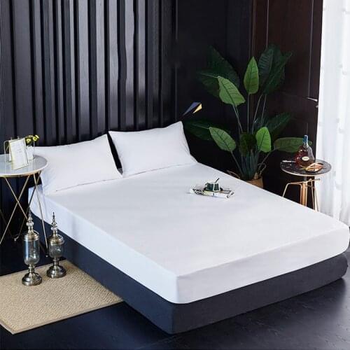 Waterproof Bed Fitted Sheet Adjustable Mattress Covers Four Corners With Elastic Band Multi Size Solid Fitted Bed Sheet