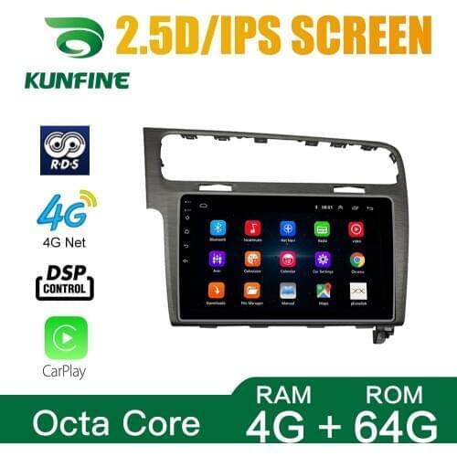 Octa Core Android 10.0 Car DVD GPS Navigation Player Deckless Car Stereo for VW GOLF7 2014-2019 bush gray color Radio wifi