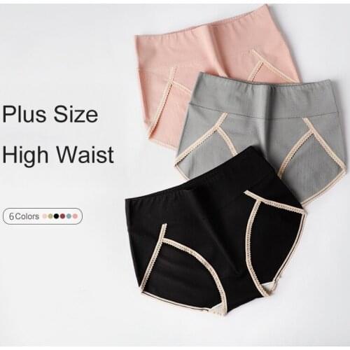 Plus Size Cotton Womens panties High Quality Underwear Underpanties Fashion Female Briefs 3Pcs lingerie Free ship vetement femm
