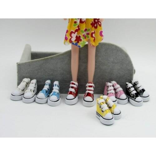 1 Pair Cute Lace Up Denim Canvas Shoes Fits 12 inch for BJD for girl Dolls Boots Sneackers Russian Accessories Doll Shoes