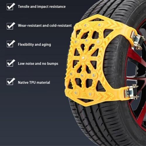 1Pc Safety Tire Snow Chains Car Chain Rubber Non-slip Tire Chain for SUV Off-road Vehicles Trucks in Winter Snow Mud Roadway